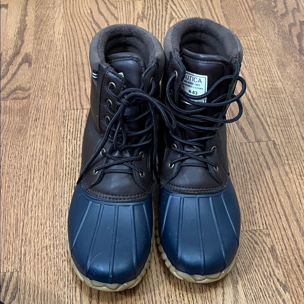 Nautica Men's Dark Brown and Navy Boots